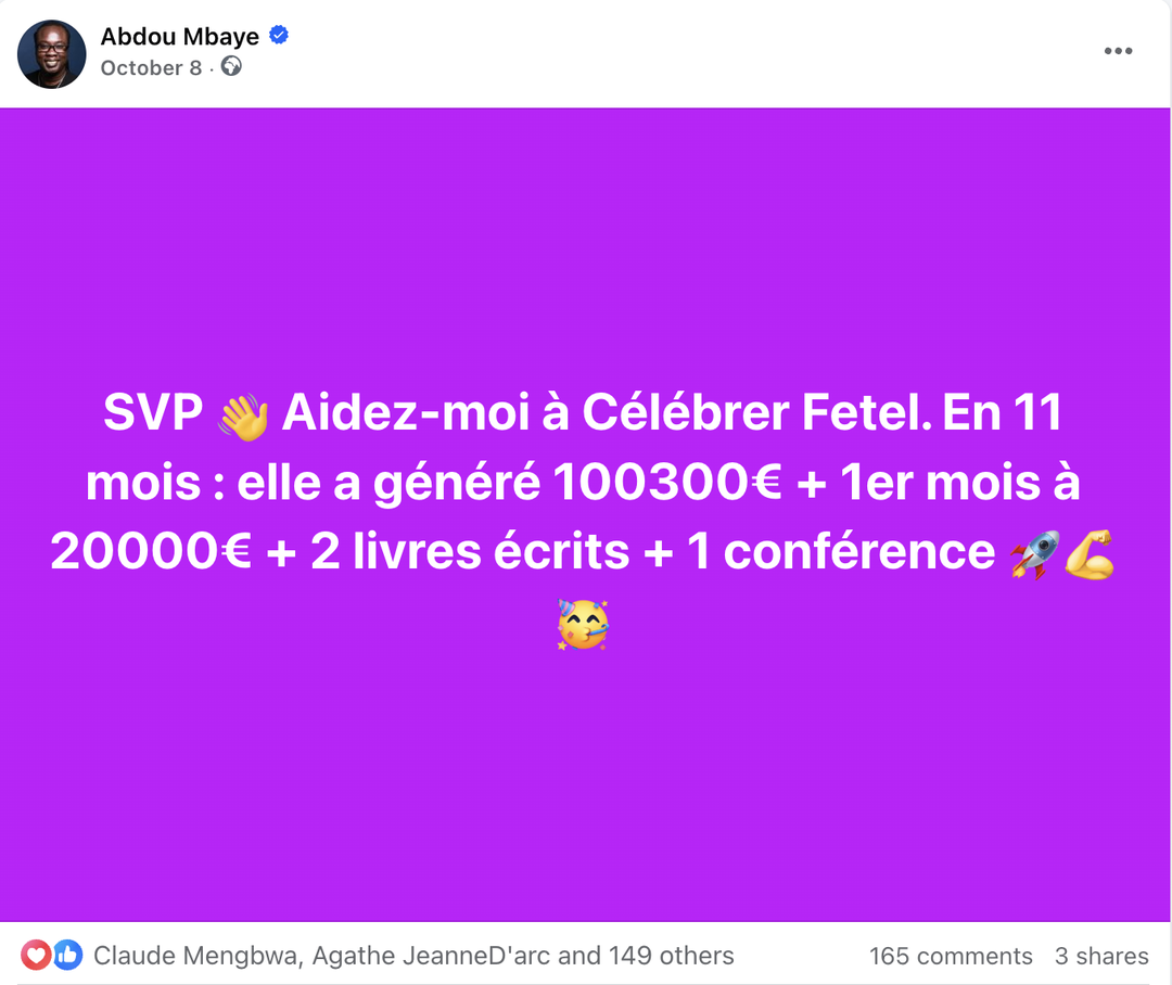 R&eacute;sultat de F&eacute;tel : 100 300&euro; en 11 mois